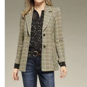 CAbi Pastime Blazer plaid Tailored Suit Jacket 4‎
